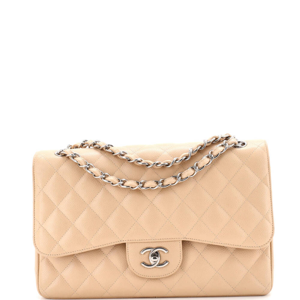 Chanel Jumbo Vintage Classic Double Flap Bag Quilted Caviar
